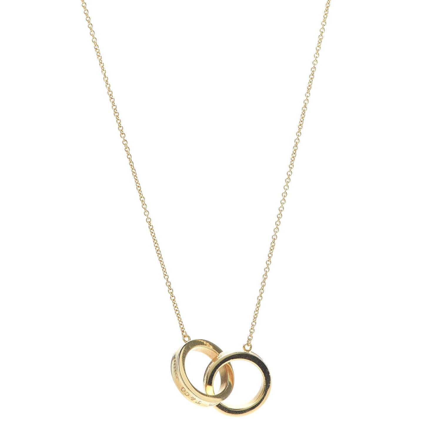 Tiffany 18K Yellow Gold 1837 Interlocking Circles Pendant Necklace 1 of 5