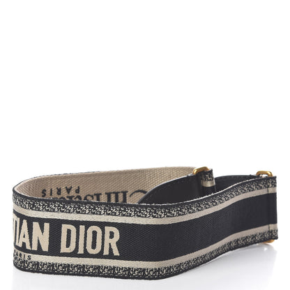 Christian Dior Canvas Embroidered Shoulder Strap Blue 2 of 6