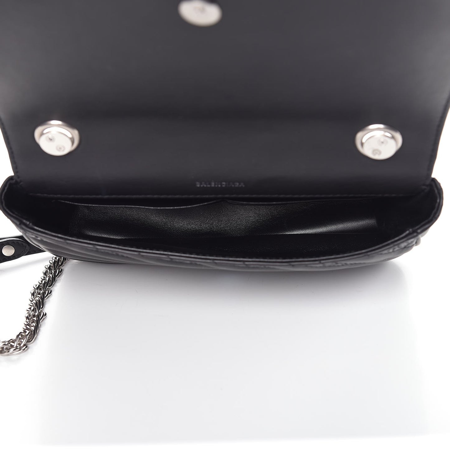 Calfskin Logo Matelasse S BB Round Crossbody Bag Black