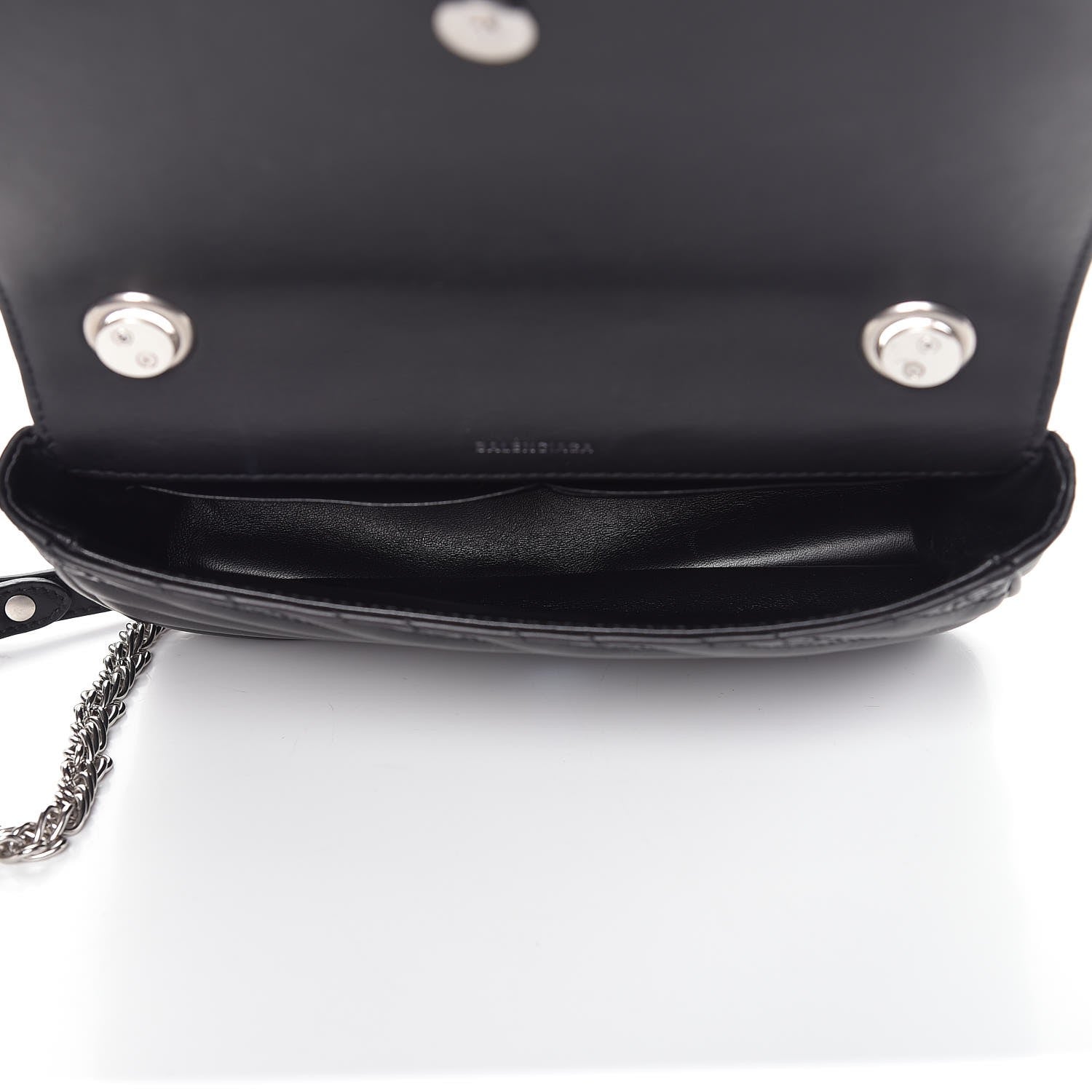 Balenciaga Calfskin Logo Matelasse S BB Round Crossbody Bag Black 5 of 7