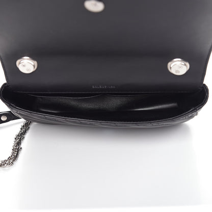 Balenciaga Calfskin Logo Matelasse S BB Round Crossbody Bag Black 5 of 7