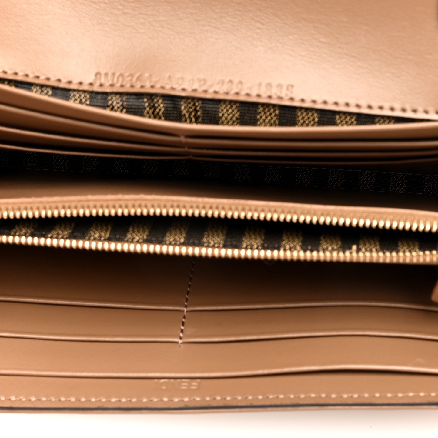 Fabric Jacquard FF 1974 Continental Wallet On Chain Tobacco Moro