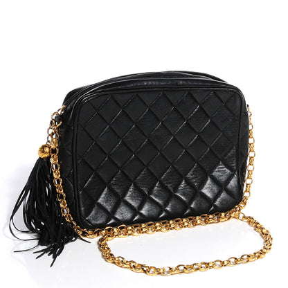Chanel Lambskin Quilted Tassel Camera Case Black 3 of 8
