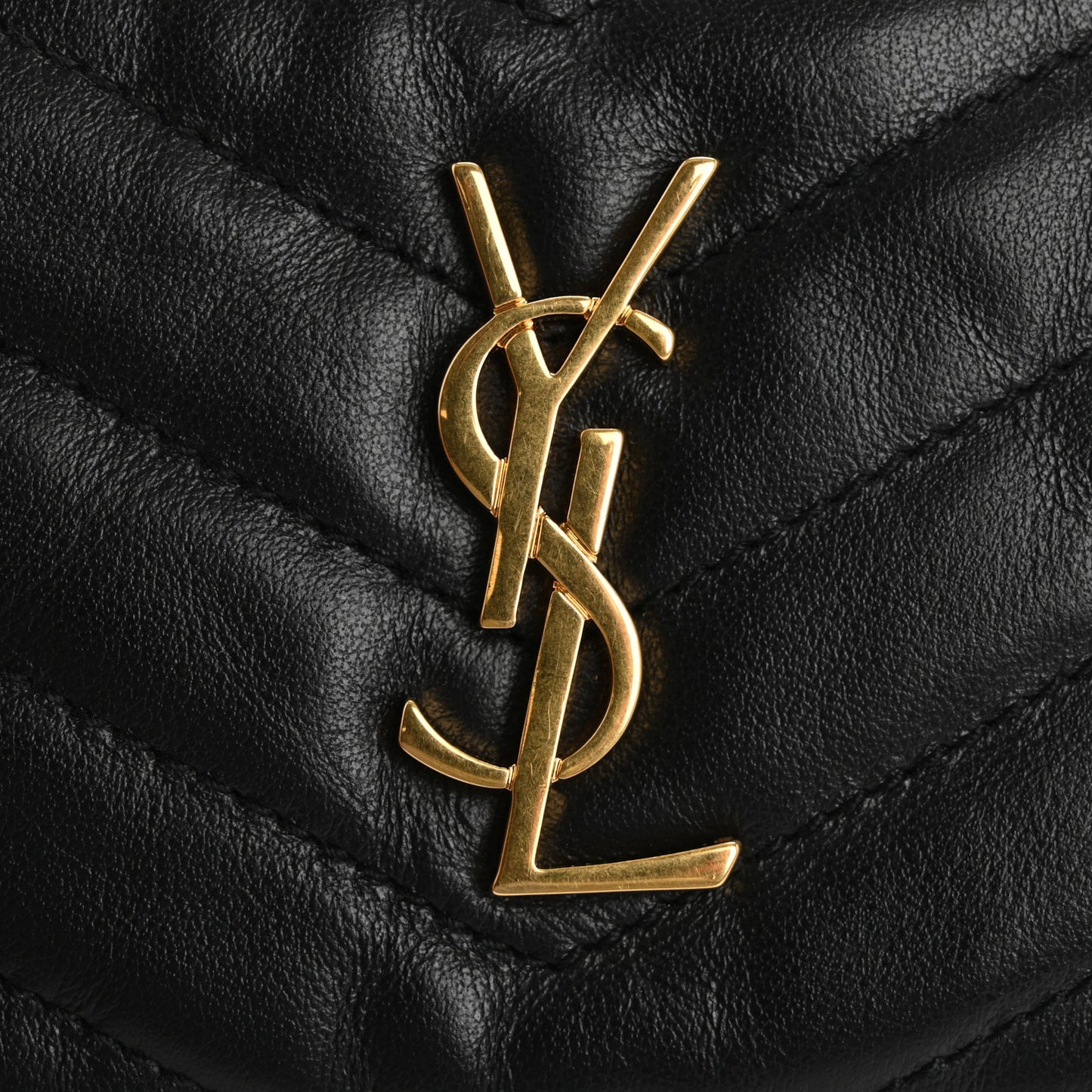 Calfskin Matelasse Monogram Key Pouch Black