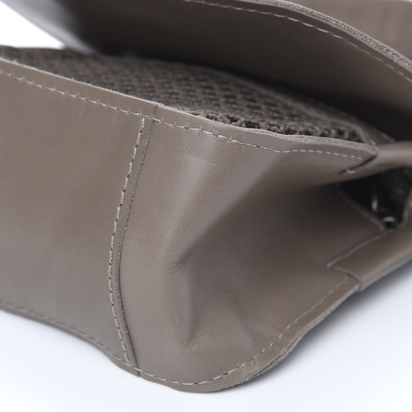 Calfskin Stitched Mini Highlander Messenger Taupe