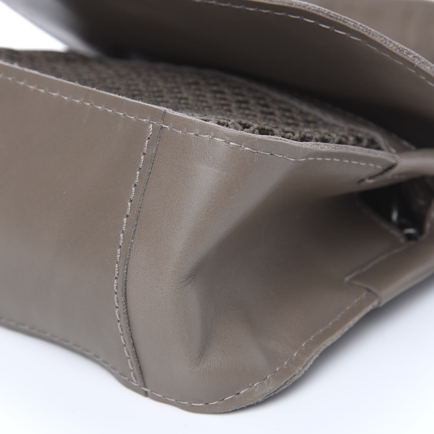 Chanel Calfskin Stitched Mini Highlander Messenger Taupe 10 of 12