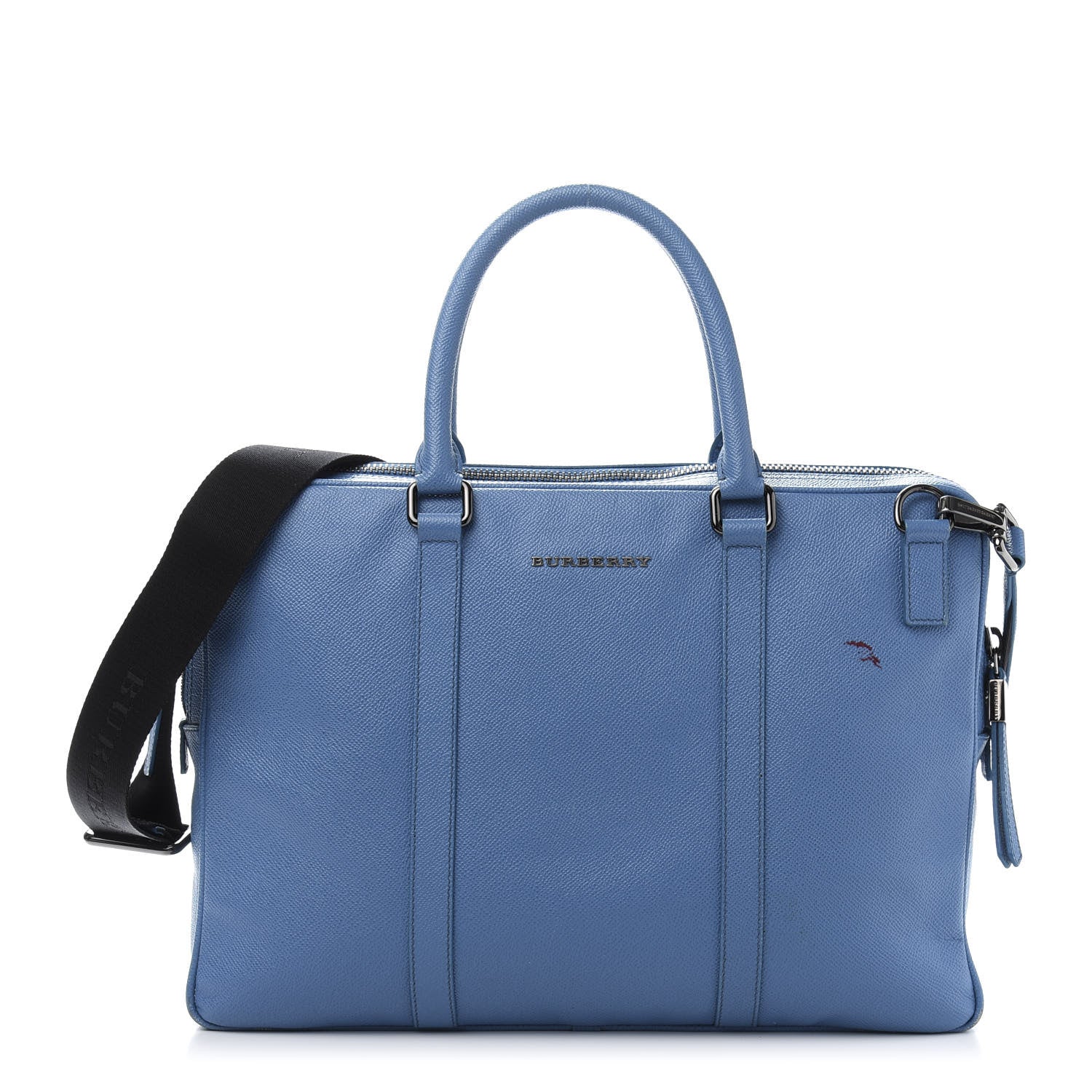 Burberry Grainy Calfskin Small Newberg Briefcase Blue 1 of 14
