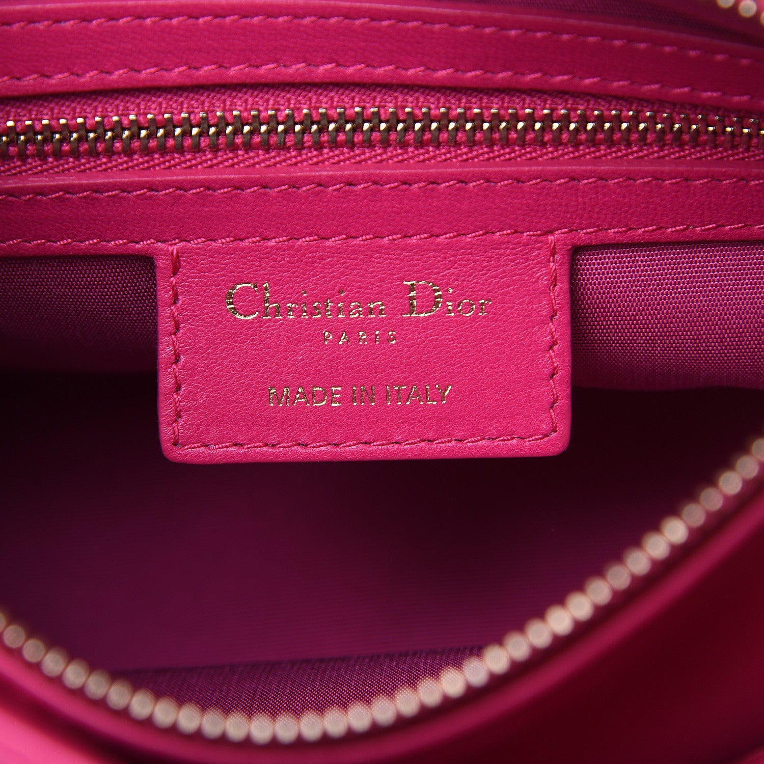 Christian Dior Lambskin Cannage Mini Granville Polochon Fuchsia 6 of 16