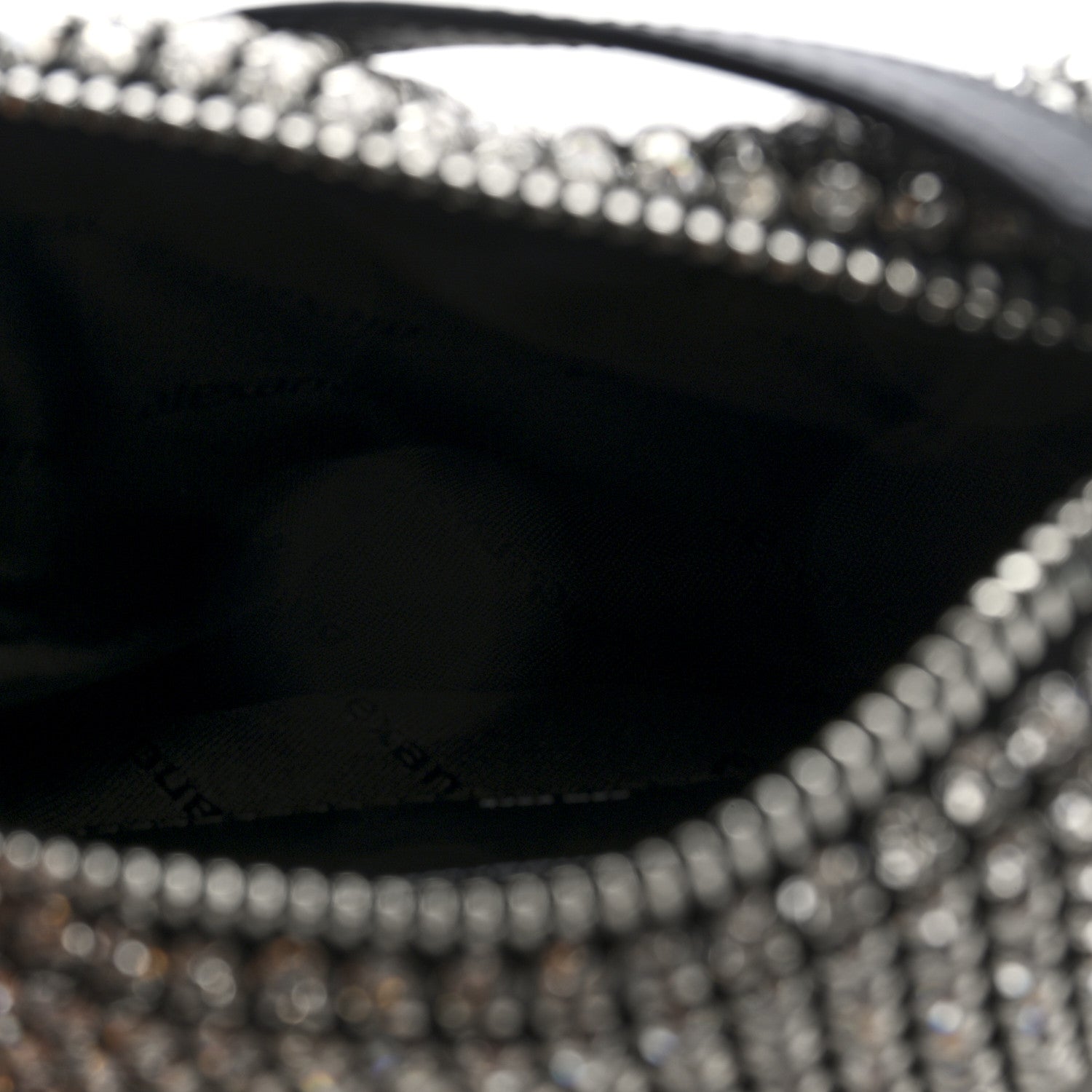 Alexander Wang Mesh Crystal Rhinestone Medium Heiress Pouch Black Silver 5 of 9