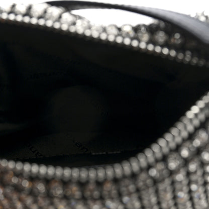 Alexander Wang Mesh Crystal Rhinestone Medium Heiress Pouch Black Silver 5 of 9
