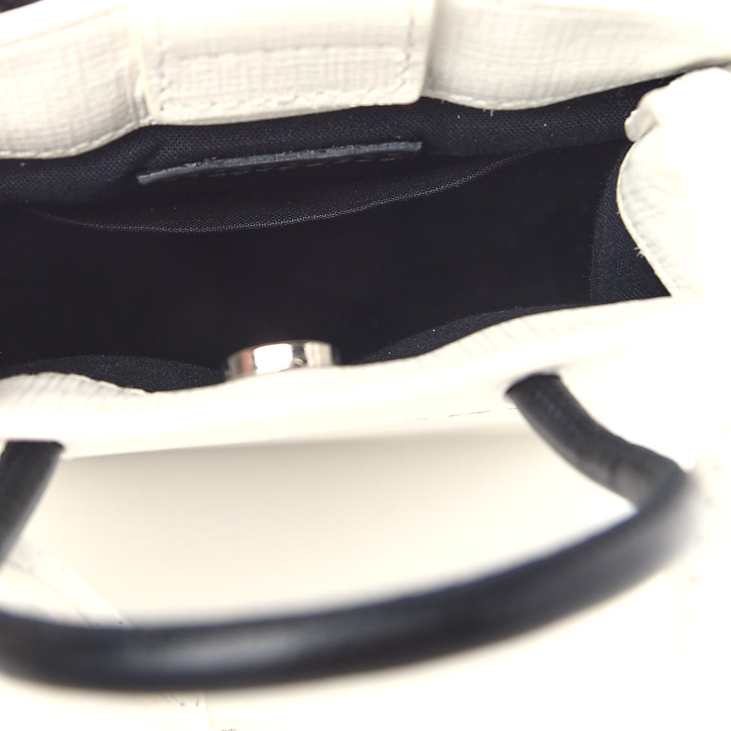 Squared Calfskin Logo Shopping Phone Holder Bag White