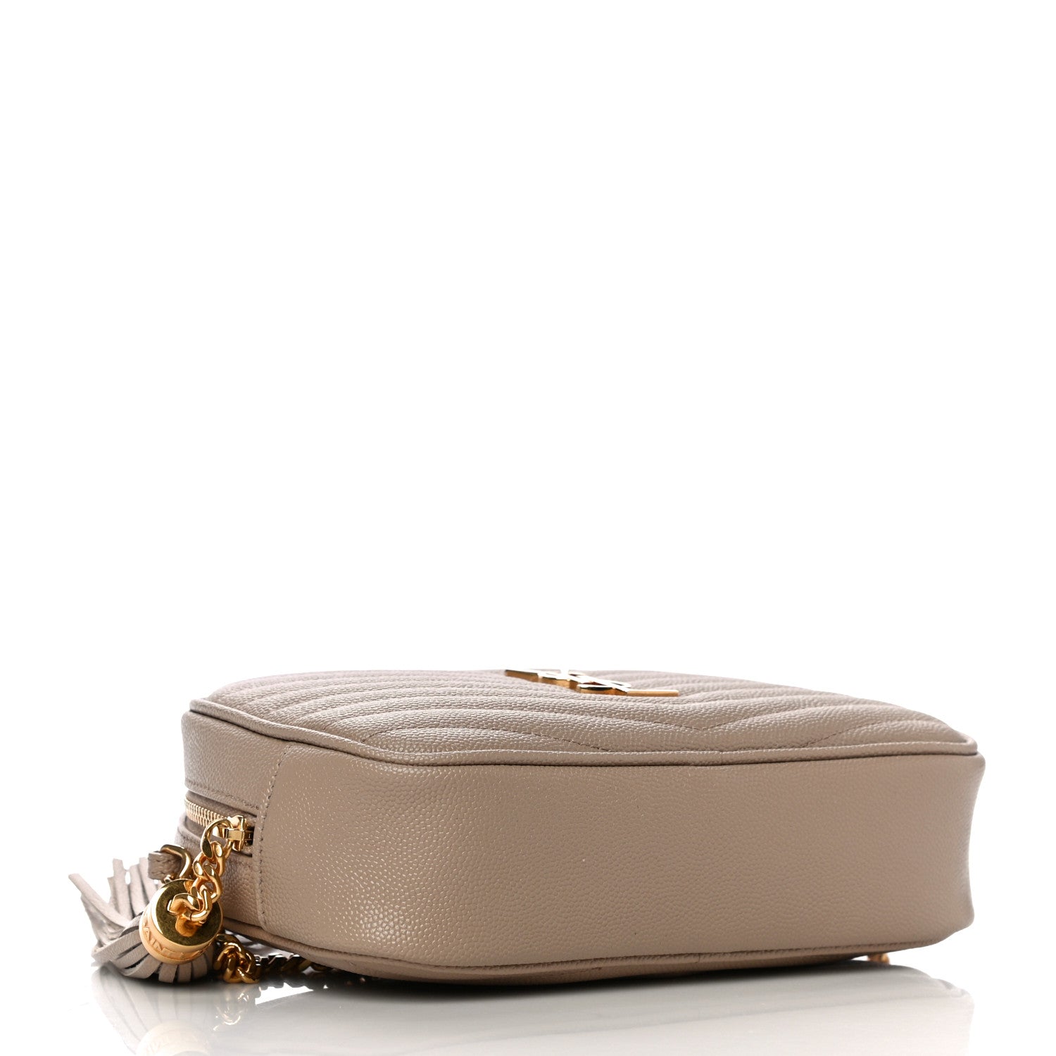 Saint Laurent Grain De Poudre Matelasse Monogram Mini Lou Camera Bag Dark Beige 4 of 11