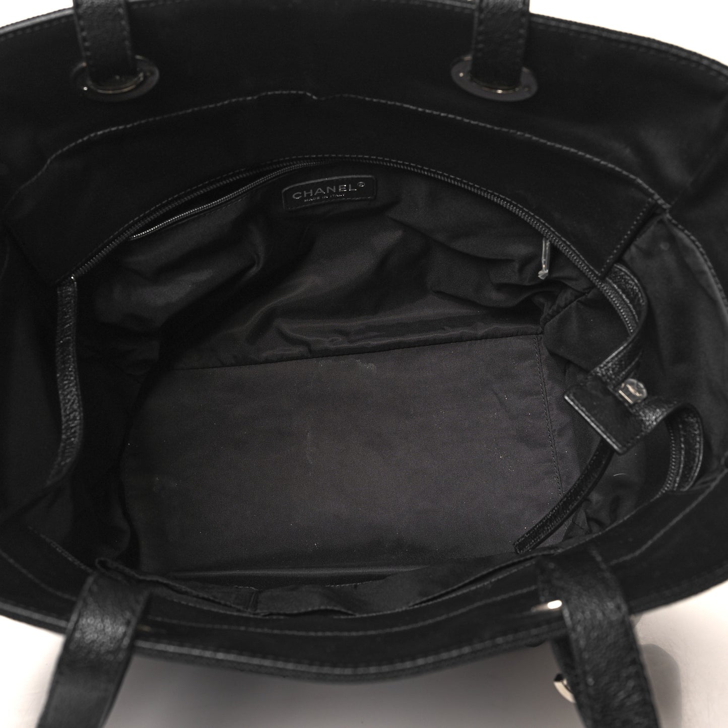 Coated Canvas Quilted Large Paris Biarritz Tote Black