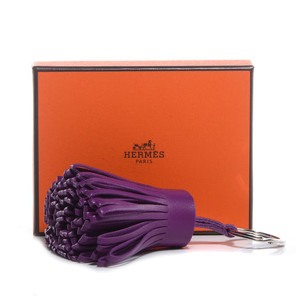 Hermes Lambskin Carmen Tassel Key Holder Anemone 5 of 5