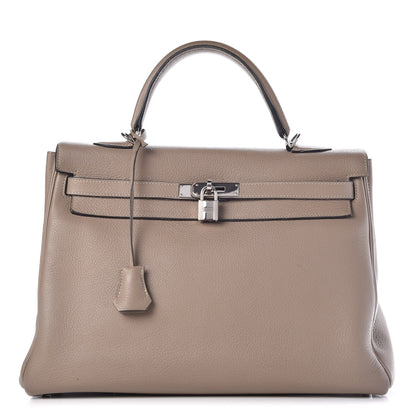 Hermes Taurillon Clemence Kelly Retourne 35 Gris Tourterelle 1 of 80