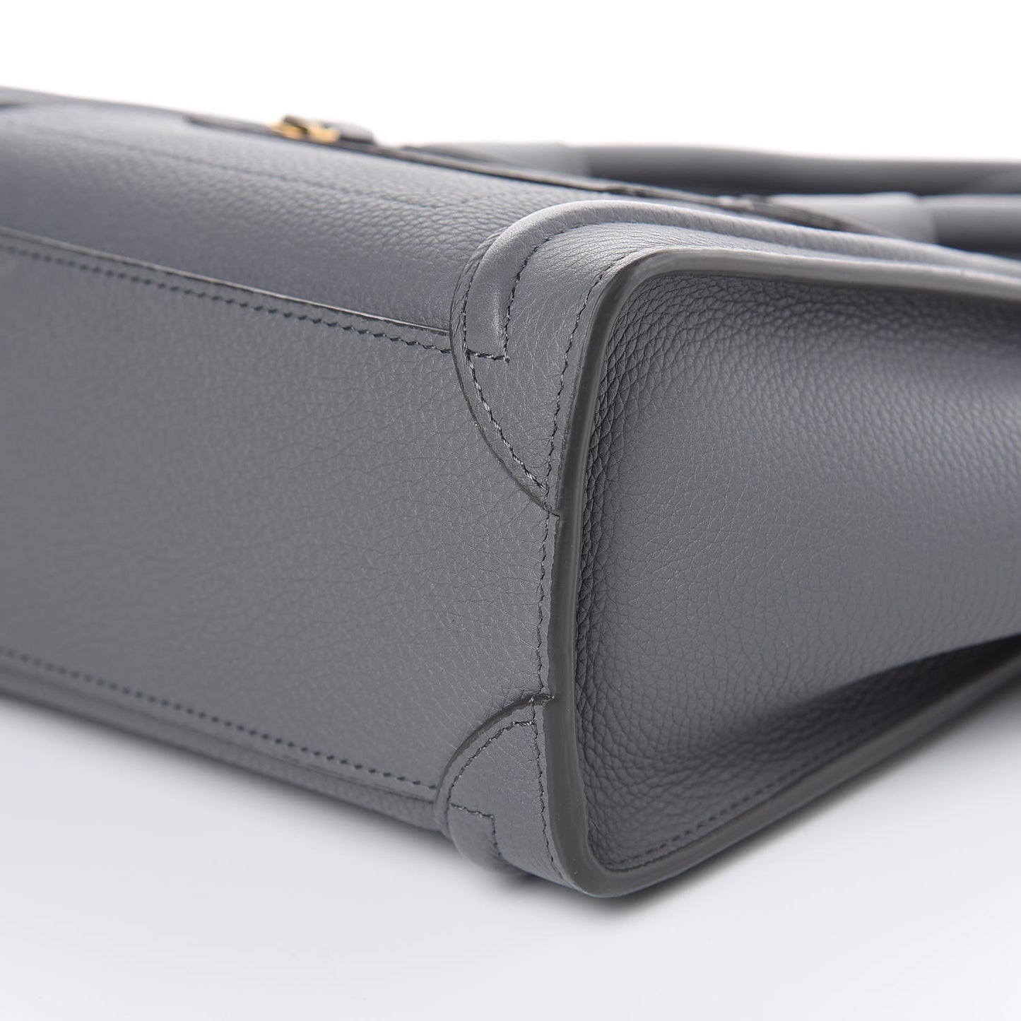 Drummed Calfskin Nano Luggage Kohl