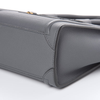 Celine Drummed Calfskin Nano Luggage Kohl 10 of 11
