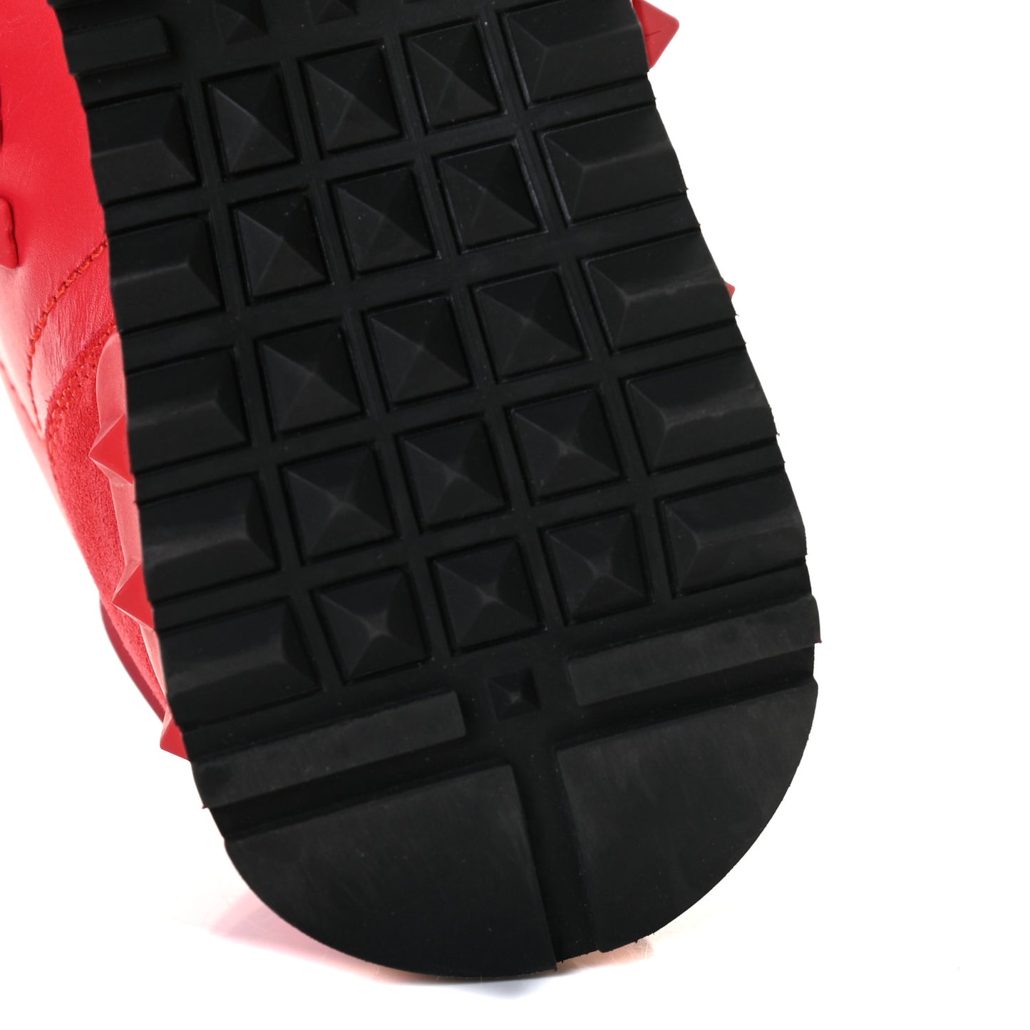 Calfskin Suede Rockstud Sneakers 35 Fragola