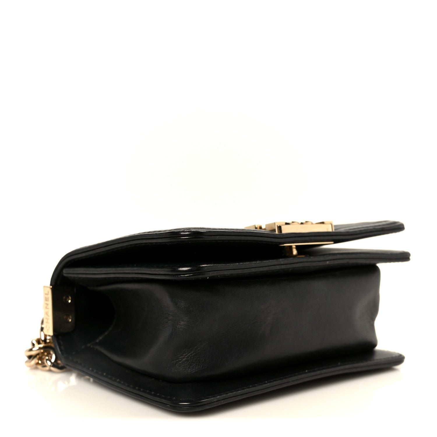 Chanel Lambskin Chevron Quilted Mini Boy Flap  Black 4 of 10