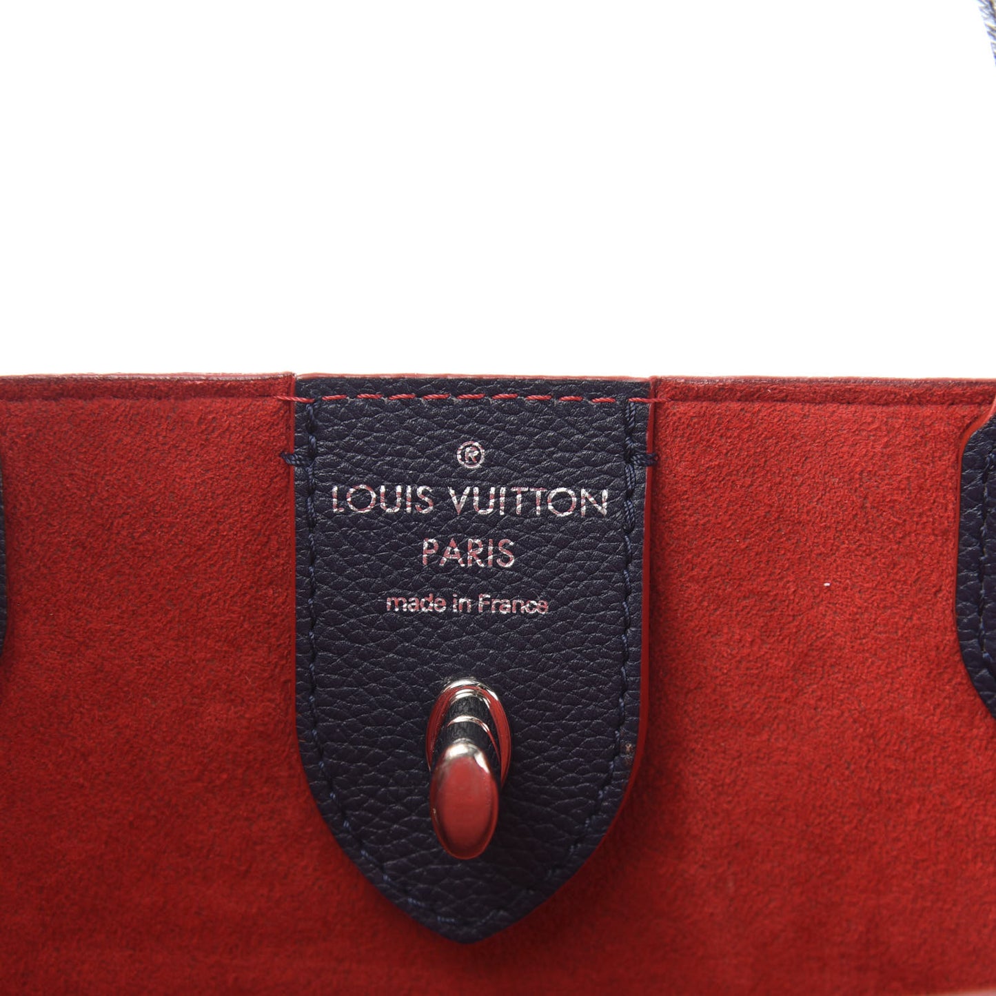 Calfskin Braided Lockme Cabas Marine Rouge