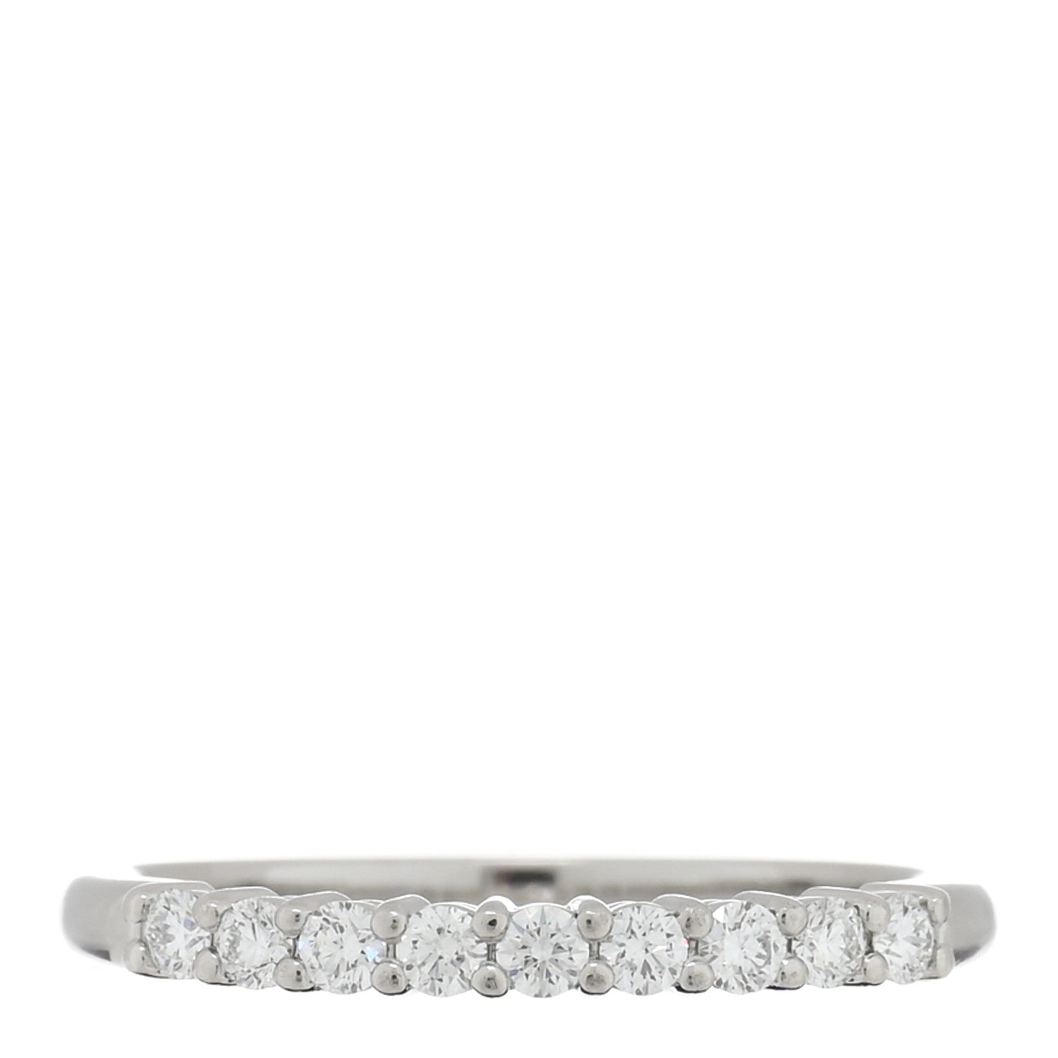 Tiffany Platinum Diamond .27ct 2.2mm Half Circle Embrace Band Ring 55 7.25 1 of 5