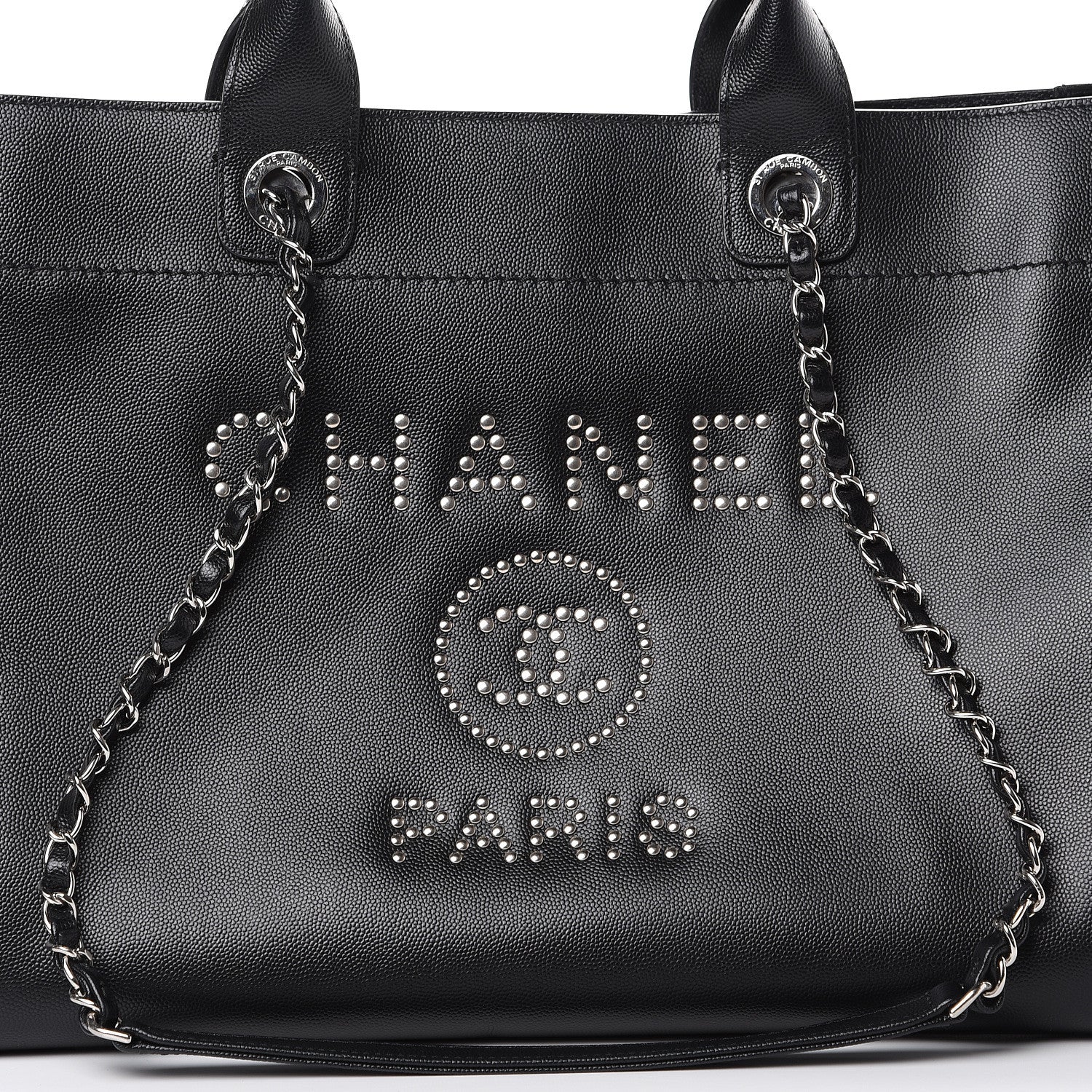 Chanel Caviar Medium Studded Deauville Tote Black 7 of 15