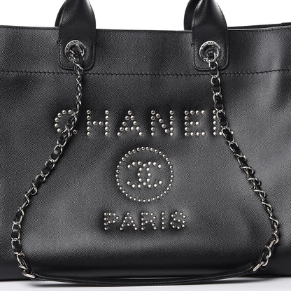 Chanel Caviar Medium Studded Deauville Tote Black 7 of 15