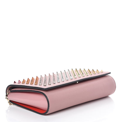 Christian Louboutin Calfskin Spikes Multimetal Paloma Clutch Viole 4 of 9