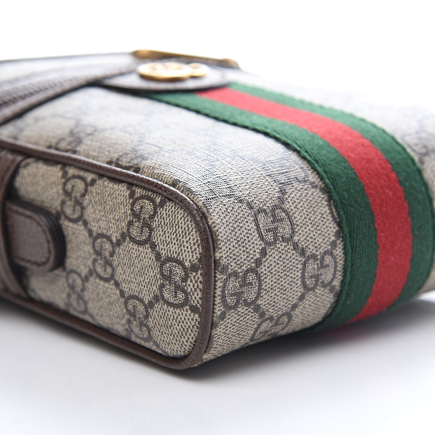 Gucci GG Supreme Monogram Web Mini Ophidia Messenger Brown 7 of 9