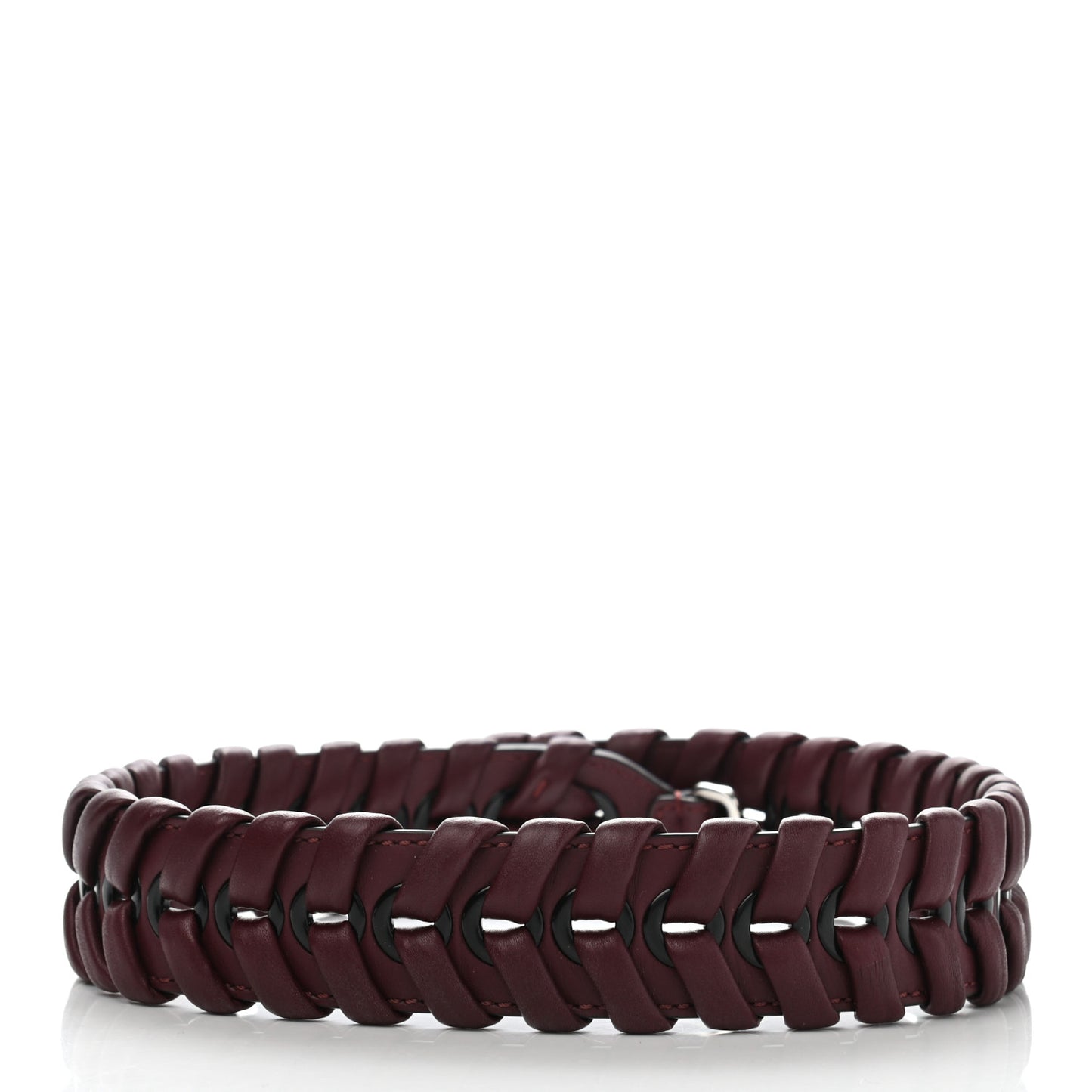 Calfskin Shiny Nappa Lace Up Strap You Burgundy Black