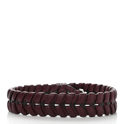 Fendi Calfskin Shiny Nappa Lace Up Strap You Burgundy Black 2 of 4