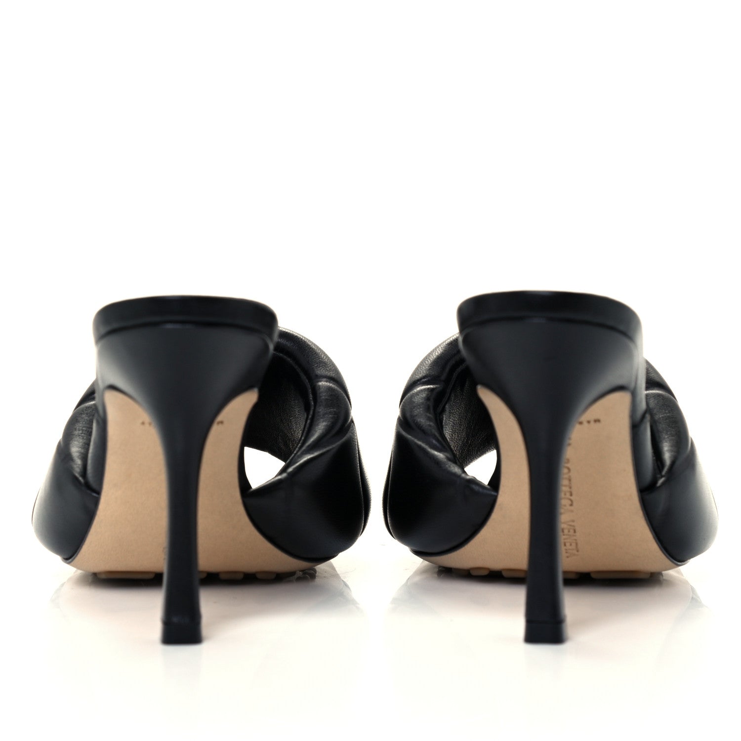 Bottega Veneta Nappa Quilted Rubber Lido Mule Sandals 36 Black 6 of 10