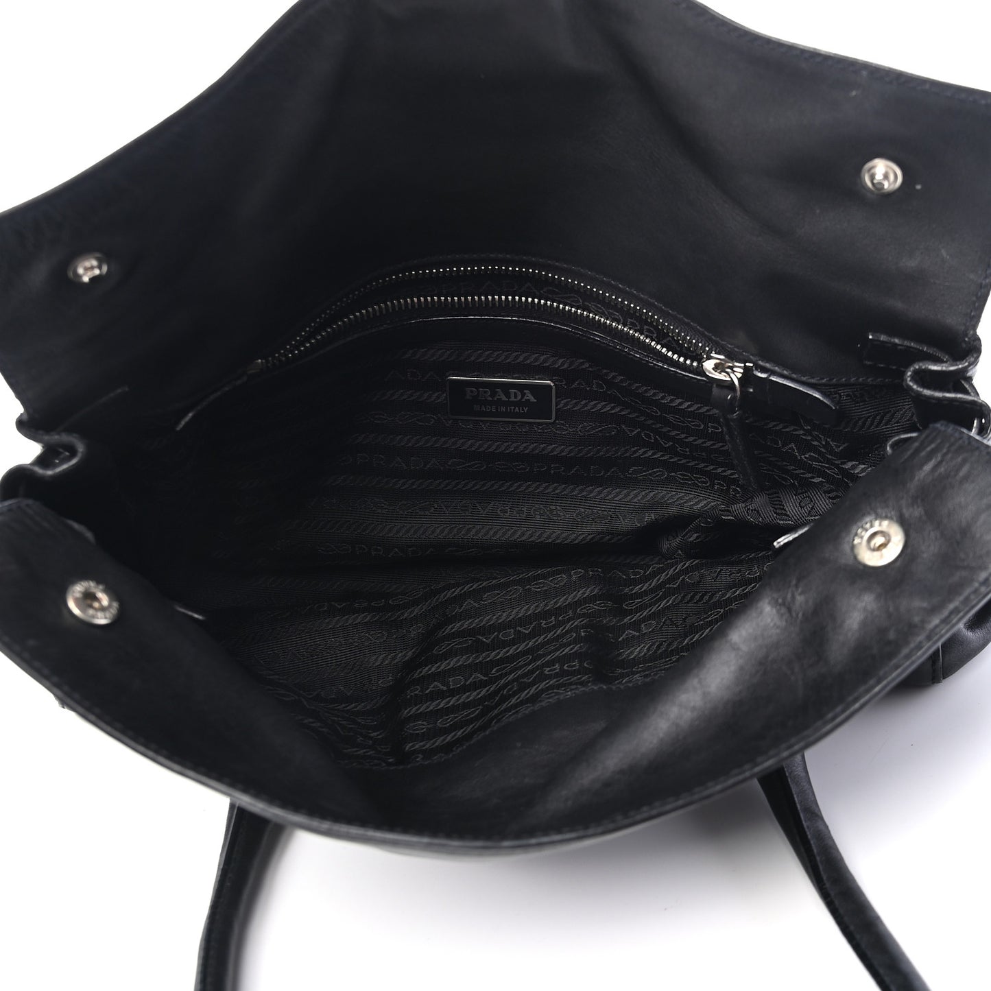 Royal Calf Easy Foldover Pushlock Satchel Black