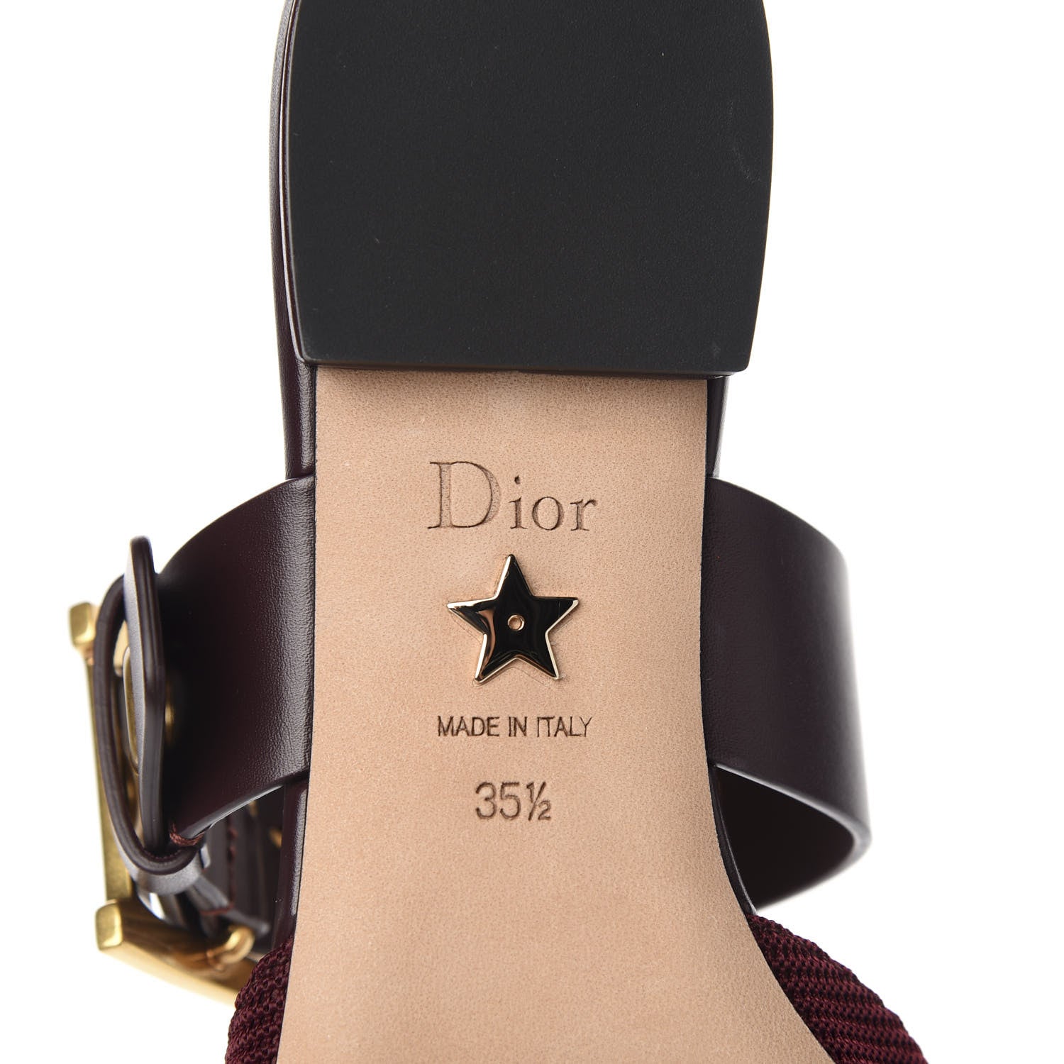 Christian Dior Technical Fabric D-Dior Ballerina Flat Mule 35.5 Rouge Black 6 of 9
