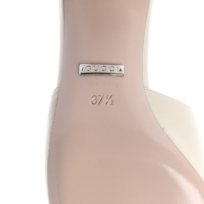 Gucci Malaga Kid Crystal Square G Madelyn Mules 37.5 Vintage White 8 of 10