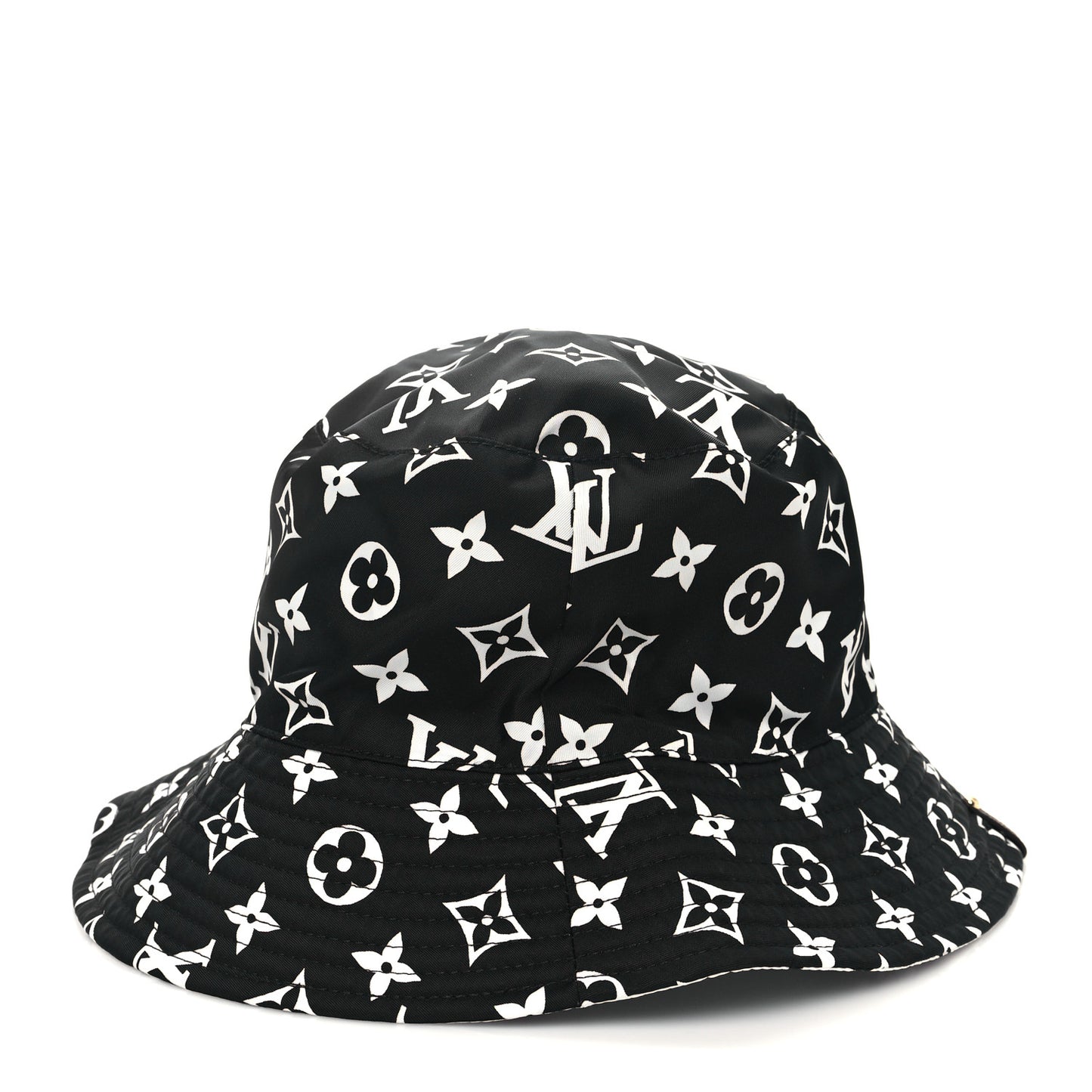 Nylon Monogram Reversible Bob Bucket Hat S Black White