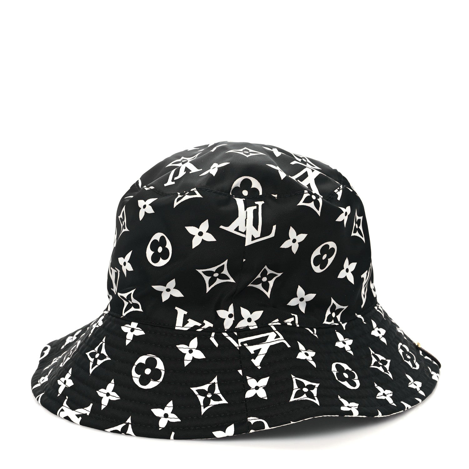 Louis Vuitton Nylon Monogram Reversible Bob Bucket Hat S Black White 5 of 13