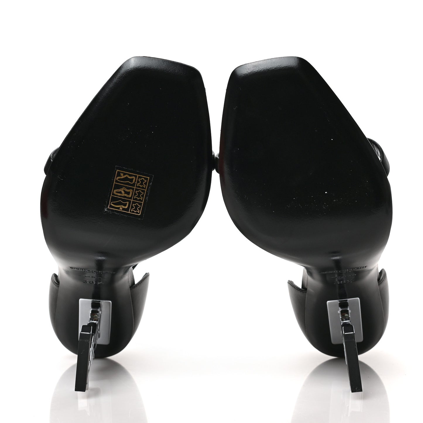 Calfskin Opyum 110 Sandals 38.5 Black Silver