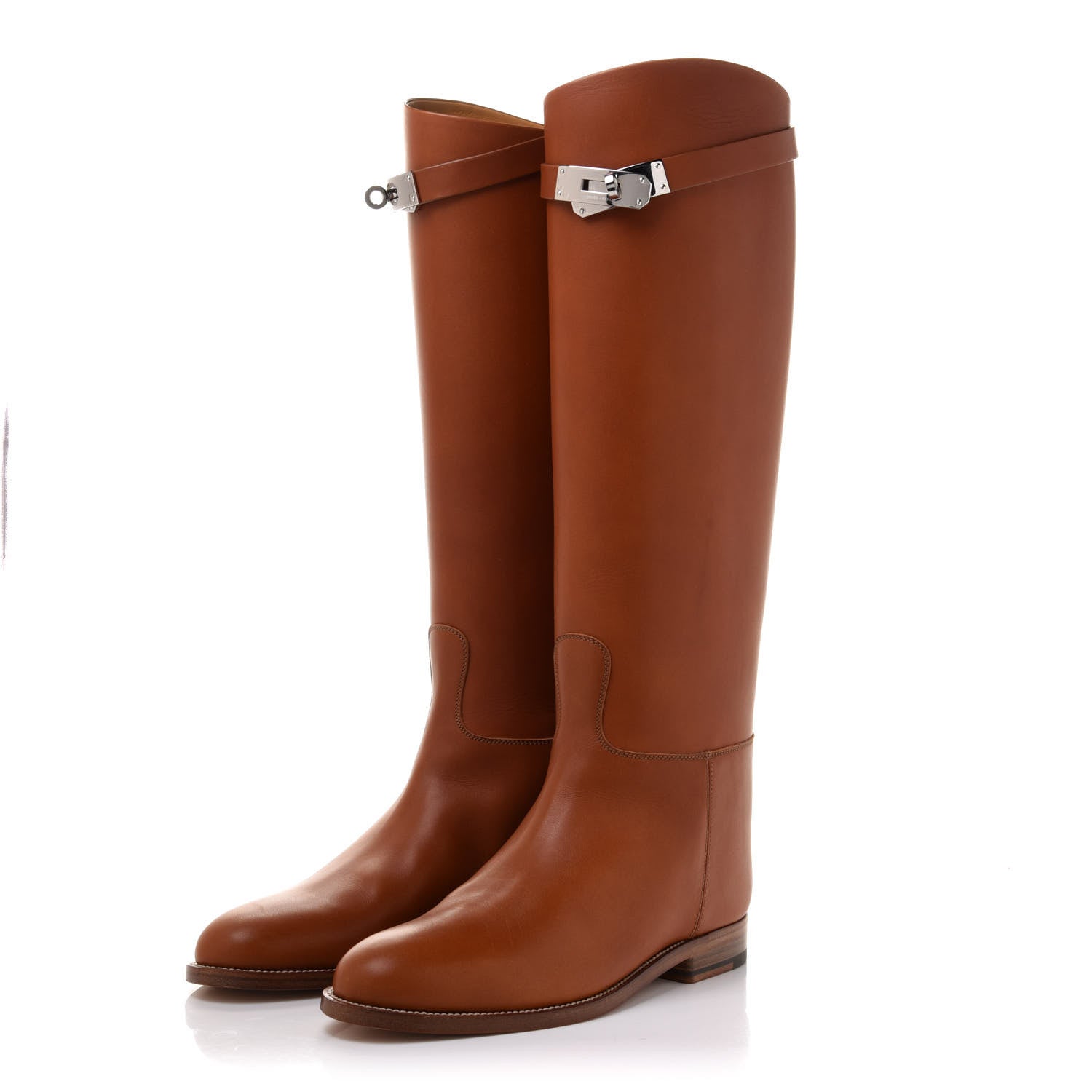 Hermes Heritage Calfskin Kelly Jumping Boots 37.5 Naturel 3 of 11