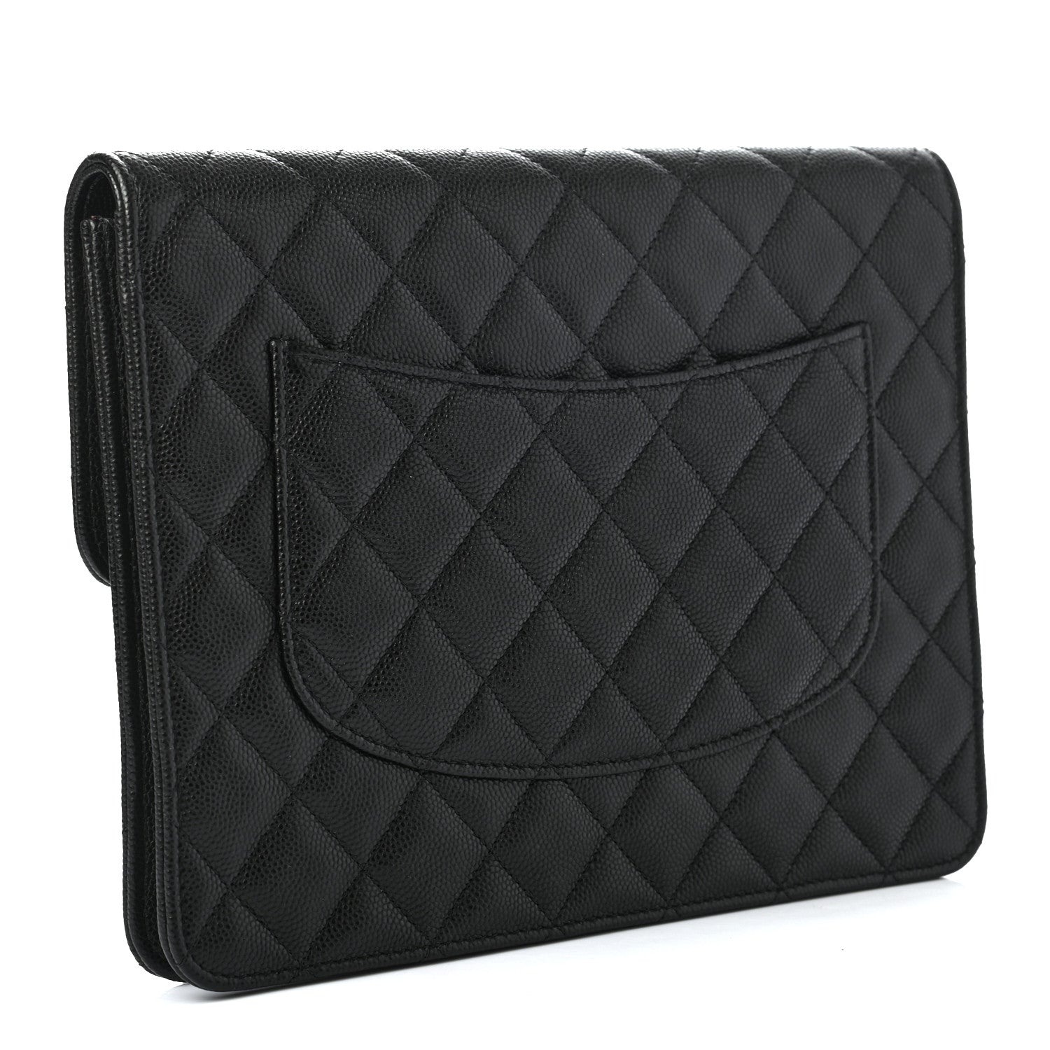 Chanel Caviar Quilted Square Flap Clutch Black 3 of 7