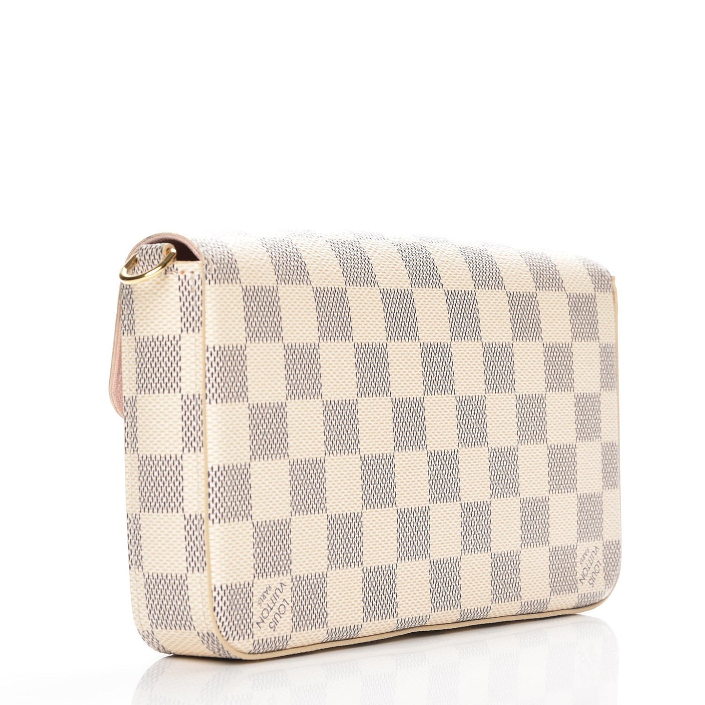 Damier Azur Pochette Felicie Chain Wallet Rose Ballerine