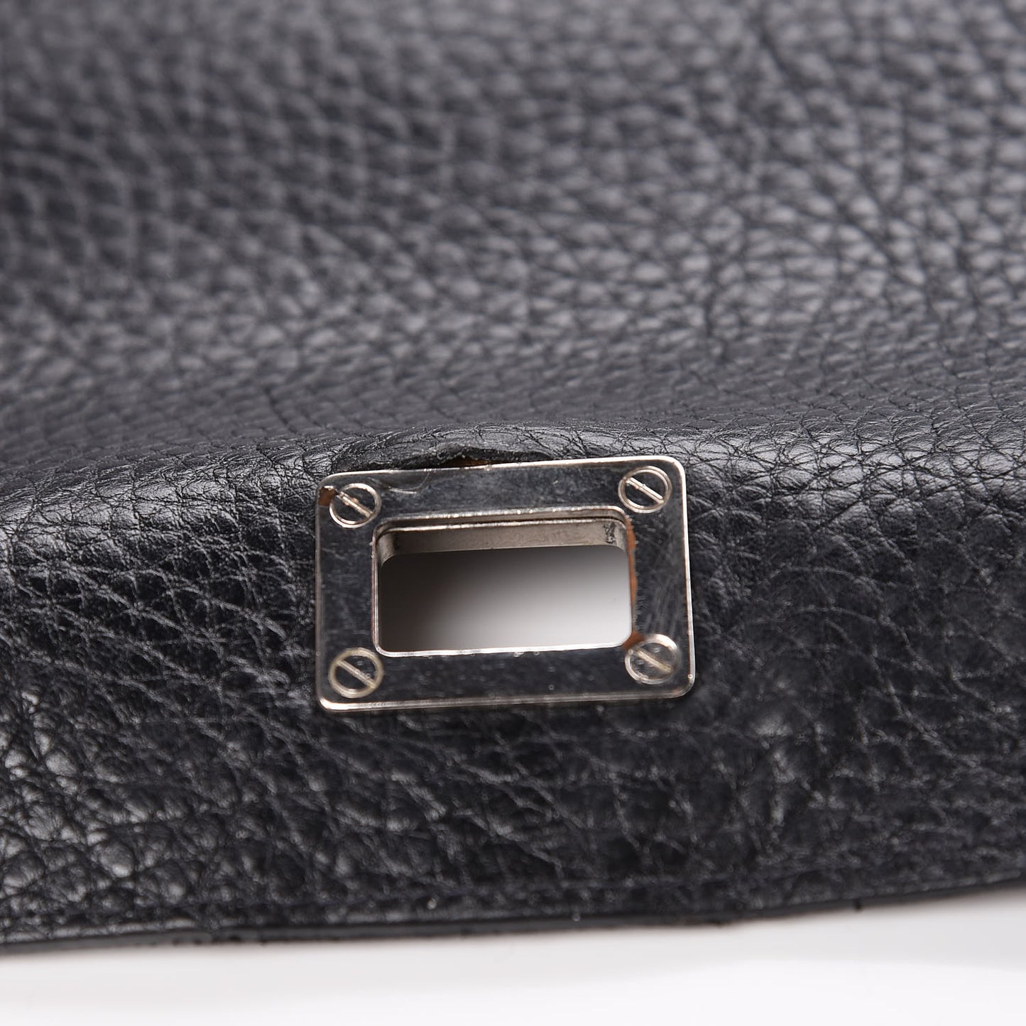 Pebbled Calfskin Small Courier Black