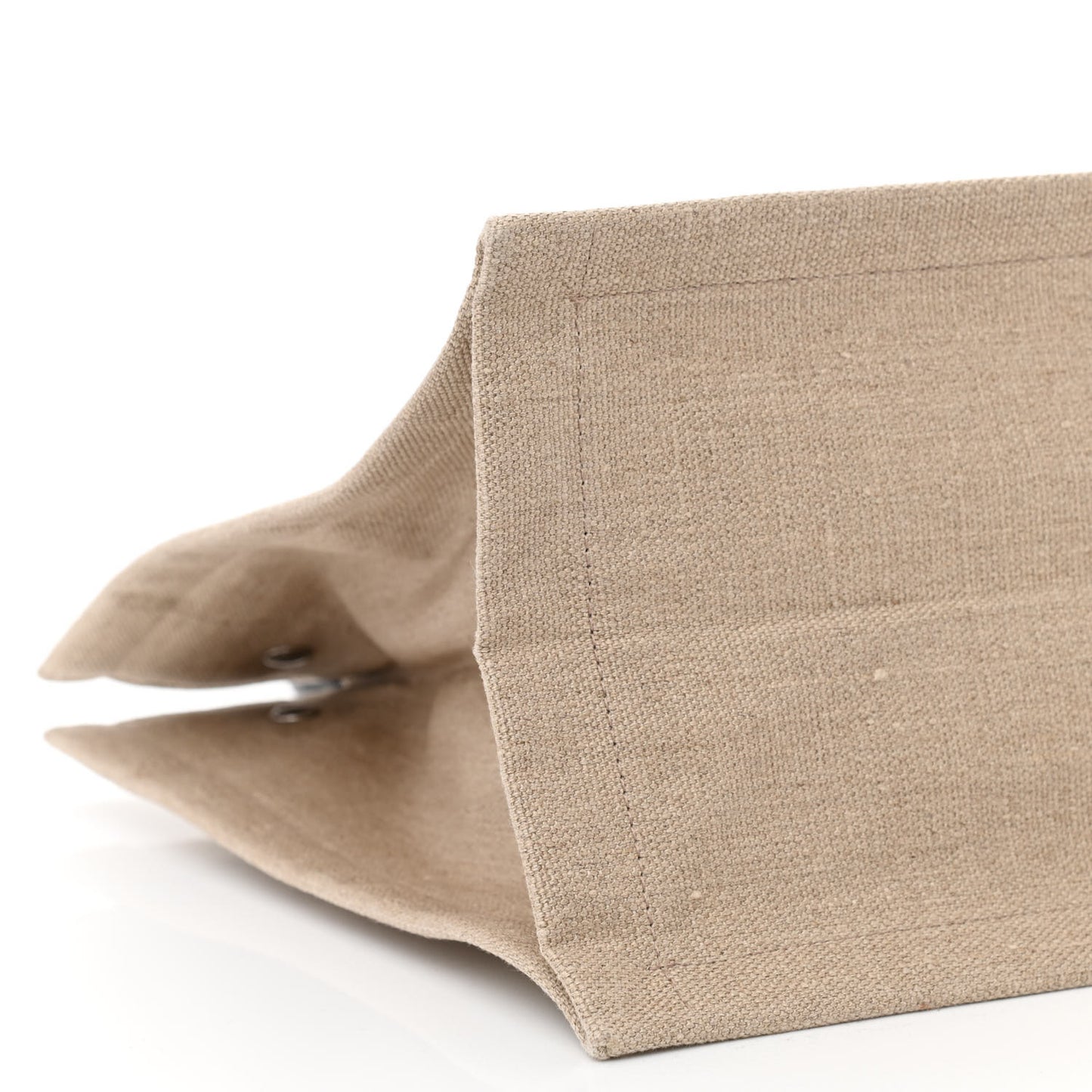 Linen Calfskin Small Rive Gauche Tote Greggio Natural