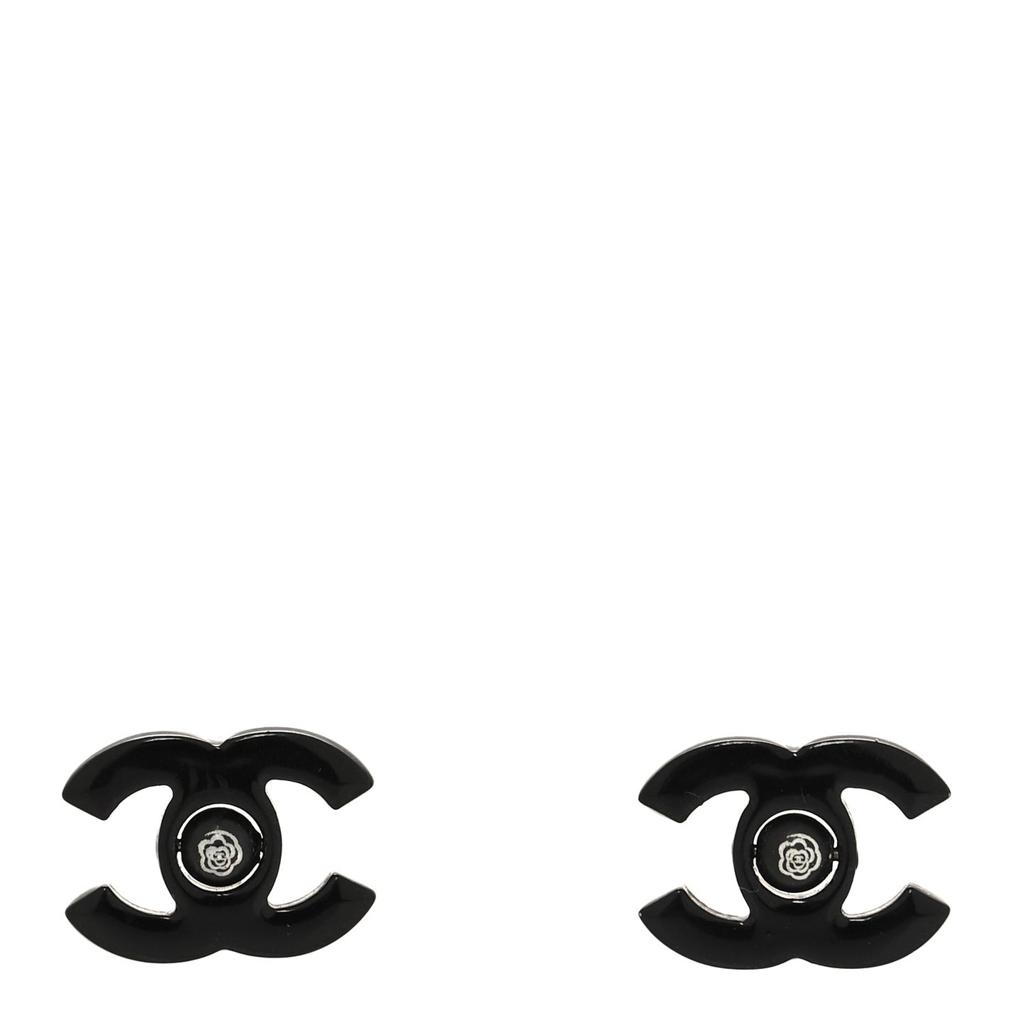 Resin CC Mademoiselle Earrings Black