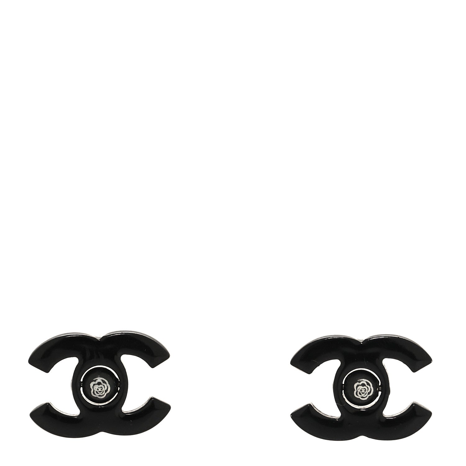 Chanel Resin CC Mademoiselle Earrings Black 1 of 6