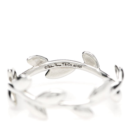 Tiffany Sterling Silver Paloma Picasso Narrow Olive Leaf Band Ring 52 6 4 of 5