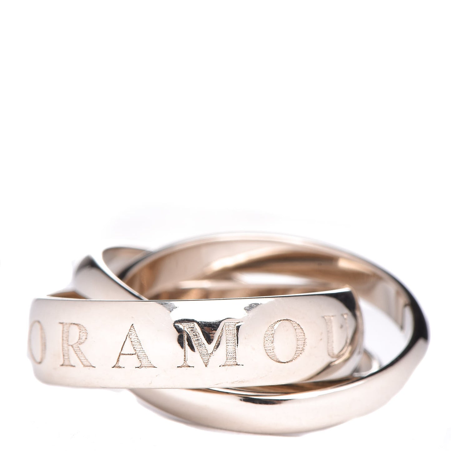 18K White Gold 98 Xmas Limited Trinity Ring 51 5.75