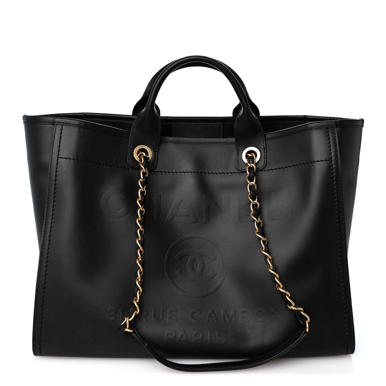 Chanel Calfskin Medium Deauville Tote Black 1 of 11