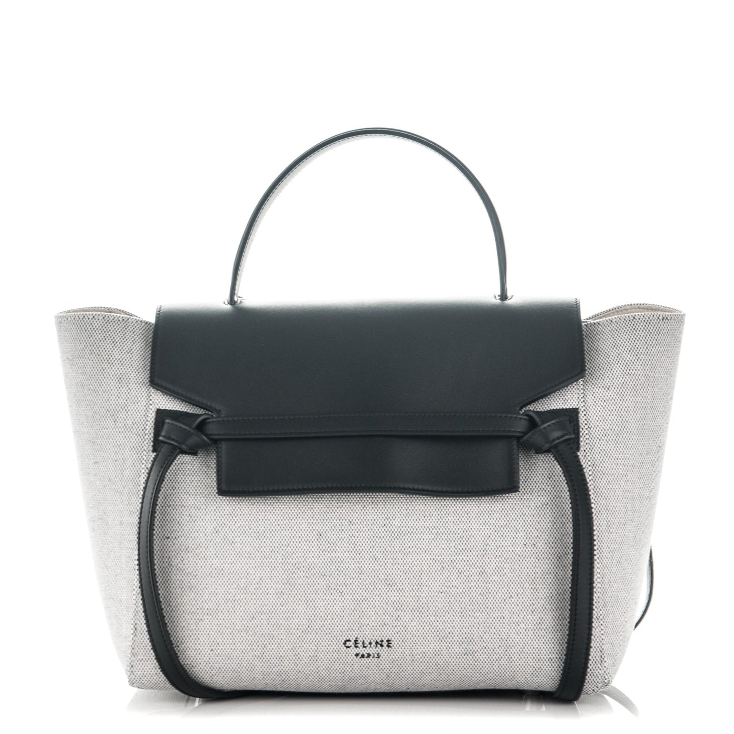 Cotton Canvas Calfskin Mini Belt Bag Navy Blue
