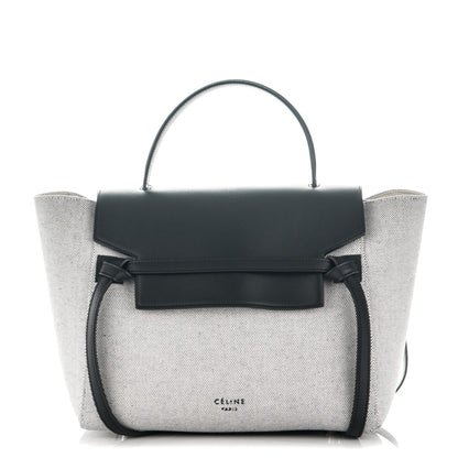Celine Cotton Canvas Calfskin Mini Belt Bag Navy Blue 1 of 10
